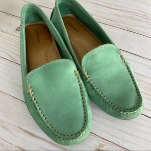 GH Bass Vivi aqua green leather driving loafers 9